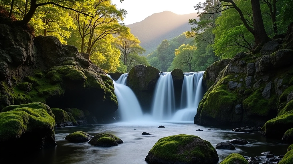 Torc Waterfall cascade flowing through mountain landscape